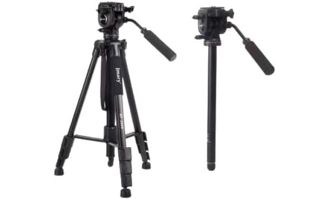 Jmary KP-2599 Professional Aluminum Tripod, Monopod for All DSLR Cameras and Smartphone (Black)